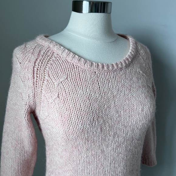 Ann Taylor Alpaca Wool Blend Marled Salmon Pink Knitted Sweater Size Small. - Picture 15 of 15